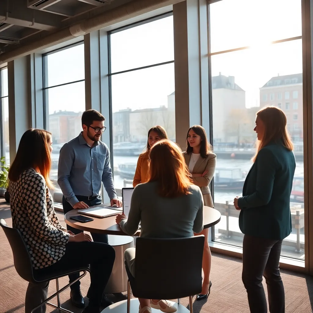 Groep Nederlandse professionals in brainstormsessie over doelen