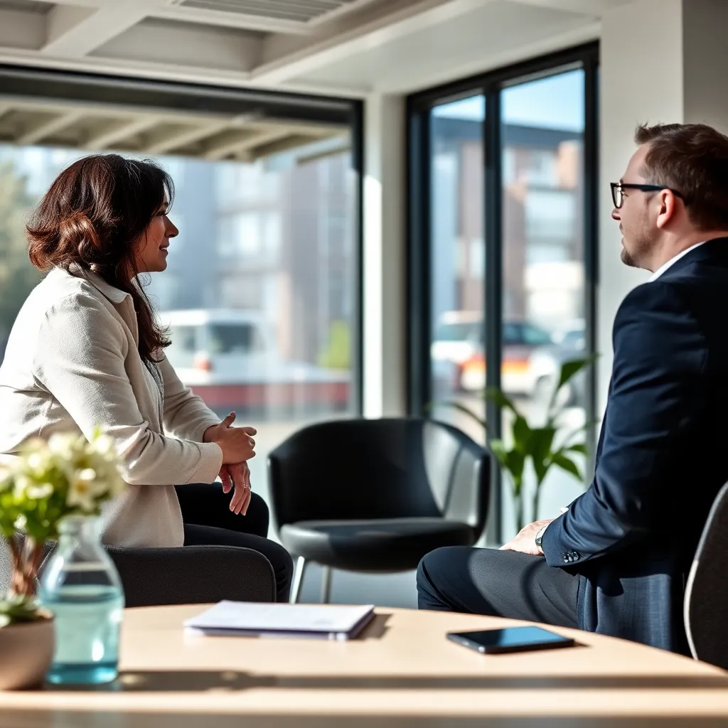 Coach en cliënt in gesprek over doelen