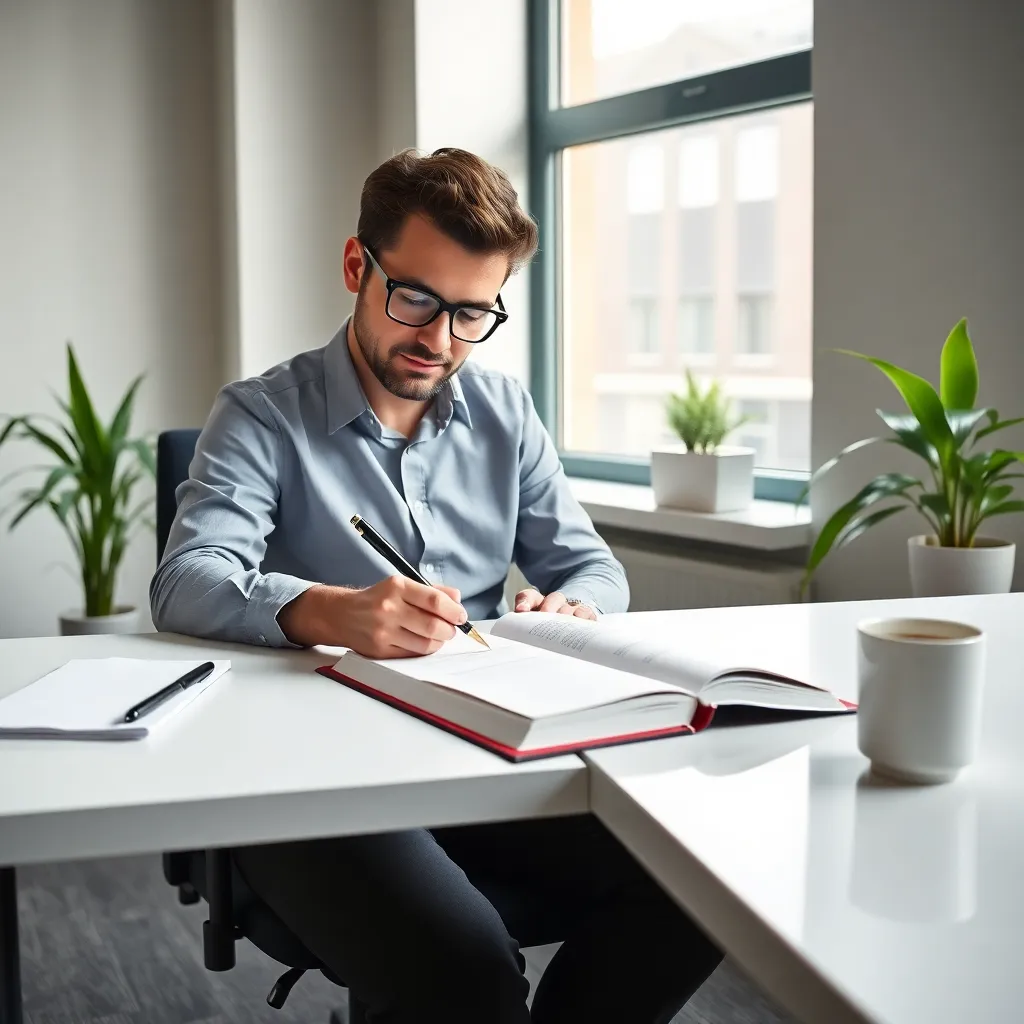 Professional die werkt met productiviteitstools op laptop en tablet